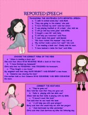 English Worksheet: Reported speech