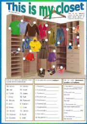 English Worksheet: This is my closet