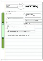 English Worksheet: about me 