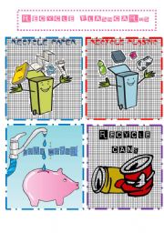 English Worksheet: Recycle flashcards