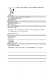 English Worksheet: Simple Past. 