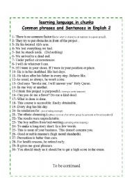 English Worksheet: Common phrases and Sentences in English part 3