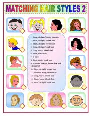 English Worksheet: MATCHING HAIR STYLES