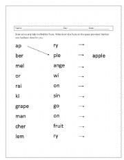 English worksheet: Fruits