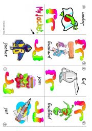 English Worksheet: ABC mini-books Jj and Kk: Colour, B & W and blank books (6 pages plus suggestions for use)