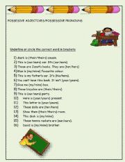 English Worksheet: possessives