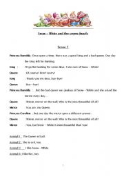 English Worksheet: Snow White and the 7 Dwarfs