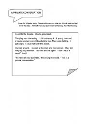 English worksheet: A Private Conversation