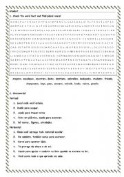 English Worksheet: School Supplies Game 