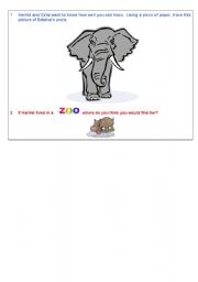 English Worksheet: tracing elephant