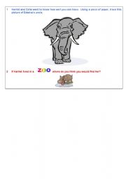 English worksheet: tracing elephant