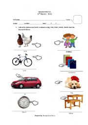 English worksheet: Demostrative adjectives