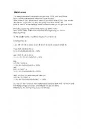 English worksheet: Math lesson