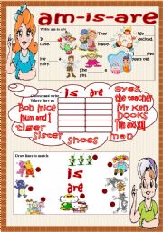 English Worksheet: am-is-are