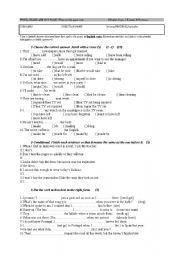 English Worksheet: INTERMEDIATE EXAM