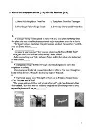 English worksheet: reading text