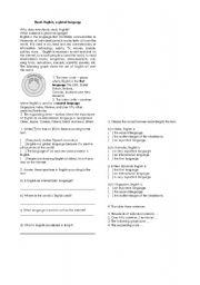 English Worksheet: English - a global language