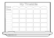 English Worksheet: Timetable Dictation (Two Pages, BW, Fully Editable)