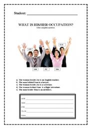 English worksheet: OCCUPATIONS