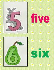 numbers flash cards