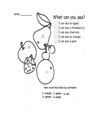 English worksheet: What can you see?