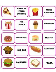 English Worksheet: FAST FOOD DOMINO