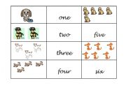 English Worksheet: memory game of numbers
