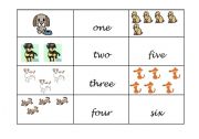 English worksheet: memory game of numbers