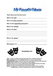 English Worksheet: Movie Questionaire