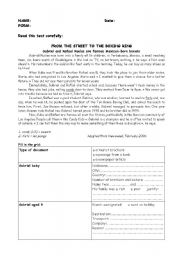 English Worksheet: Written comprehension 