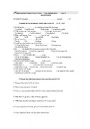 English Worksheet: exam review