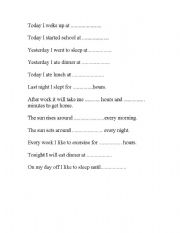 English worksheet: Time discussion