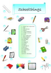 English Worksheet: Schoolthing