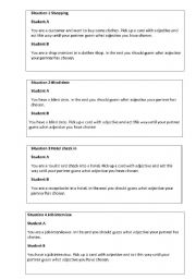 English Worksheet: Describing personality role-play