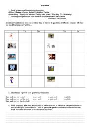 English Worksheet: Activities- Pairwork