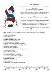 English Worksheet: Snowman