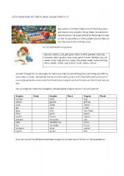 English Worksheet: plural noun party