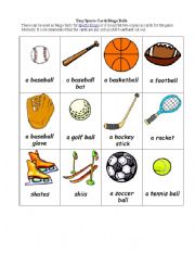 English Worksheet: ESL Sport Bingo