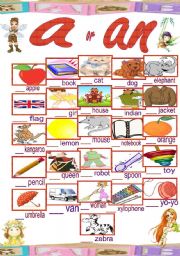 English Worksheet: a or an