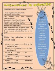 English Worksheet: adjectives and adverbs