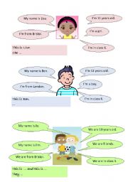 English Worksheet: Worksheet he-she-it and to be