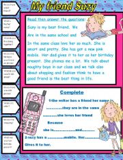 English Worksheet: My friend suzy