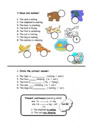 English Worksheet: present progressive