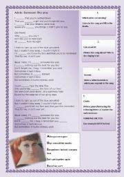 English Worksheet: Adele - Someone like you