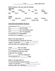 English Worksheet: Hand in my Pocket