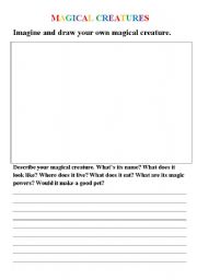 English Worksheet: Magical Creatures