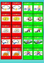 English Worksheet: Board game: Play and learn (Set 2). Question/answer cards