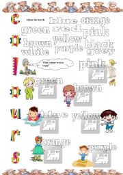 English Worksheet: colours