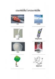 English Worksheet: countable/uncountable