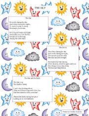 English Worksheet: The Sky - Poems for children